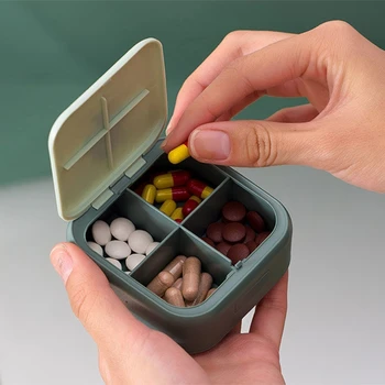 Креативный дизайн коробок для хранения таблеток с крышками, защищающими от пыли и бактерий, изготовлен из прочного пластика, который нелегко сбросить с рук.