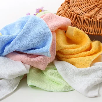 Детский носовой платок Маленькое полотенце из бамбукового волокна Белое квадратное полотенце для детского сада Маленькое полотенце для мытья лица