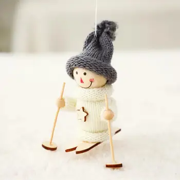 Рождественская Кукла Ручной Работы Рождественская Лыжница Кукла Ручной Работы Вязаная Лыжница Кукла Праздничная Рождественская Елка Подвесной Гном на Рождество