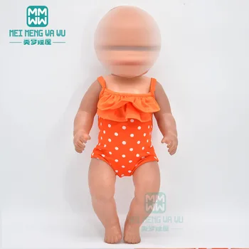 Одежда для куклы, 43 см, игрушечная лысая кукла для новорожденных, аксессуары для кукол, модная юбка, оранжевый цельный купальник